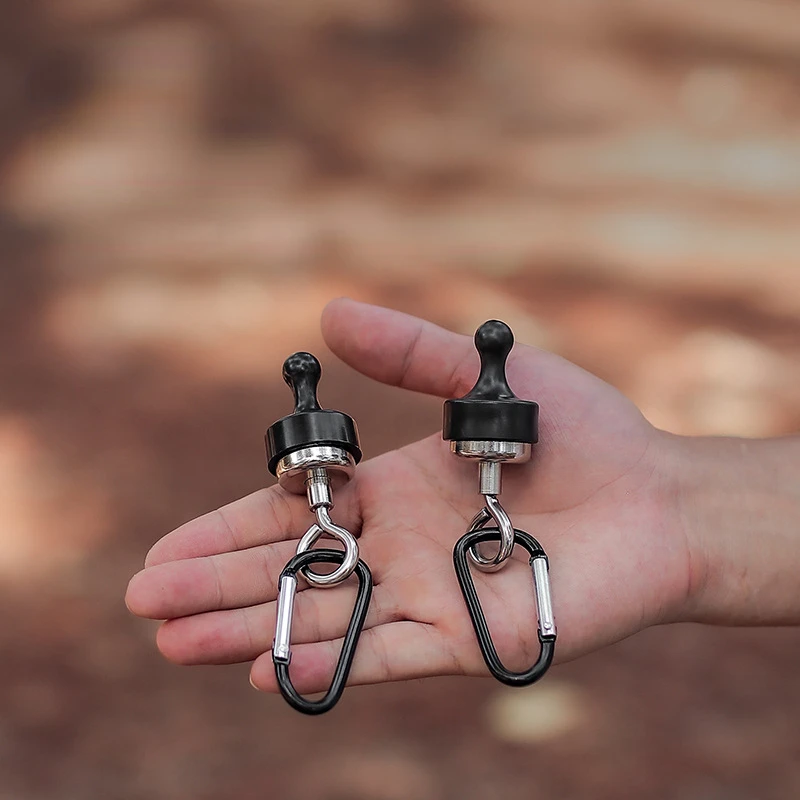 

Camping Light Hook Strong Magnetic Hooks Multipurpose Outdoors Tent Magnet Bearing Hanger with D Type Mountaineering Buckle