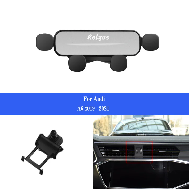 

Car Mobile Phone Holder Smartphone Air Vent Mounts Holder Gps Stand Bracket for Audi A6 4GH 4GJ 2012-2018 2019-2021 Accessories