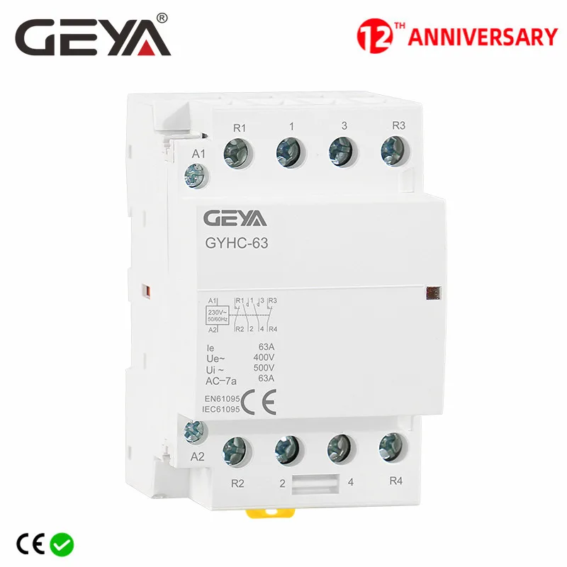 Geya-contator Modular ac 4p 63a 4no ou 2nc2no 220v 230v 50 60hz Envio