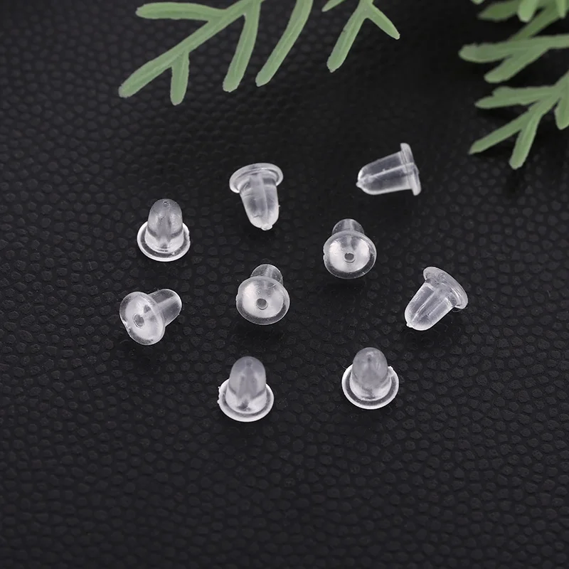 100pcs/lot Rubber Earring Back Silicone Round Ear Plug Blocked Caps Earrings Back Stoppers for DIY Earring Parts Jewelry Making