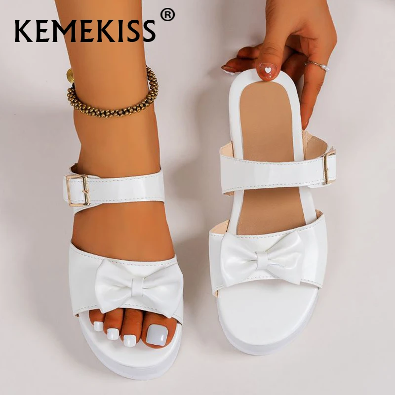 

KemeKiss Size 35-43 Women Slippers Thick Buttom Heels Summer Shoes Woman Sandals Platform Casual Daily Home Lady House Footwear