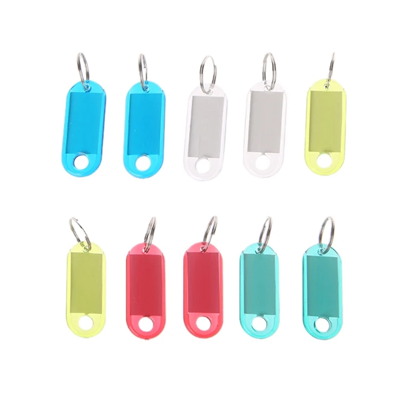 

10PCS New Transparent Plastic Luggage ID Label Key Tags Keychains Keyring Tags