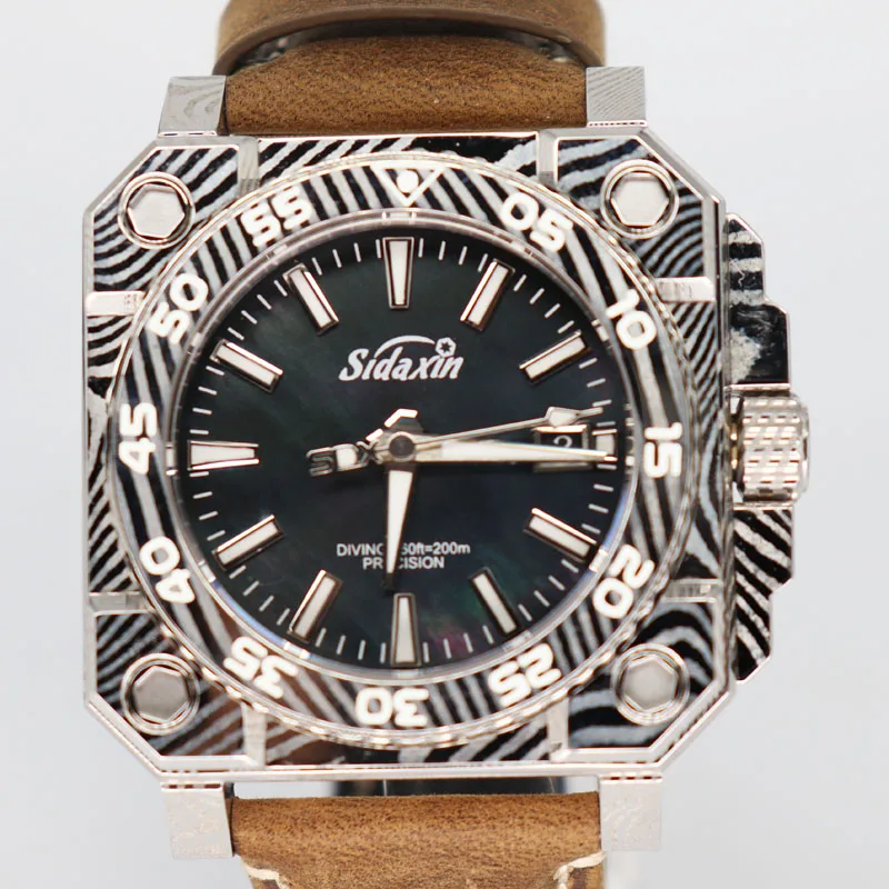 SIDAXIN мужские дайверские часы 42 мм винтажные квадратные автоматические