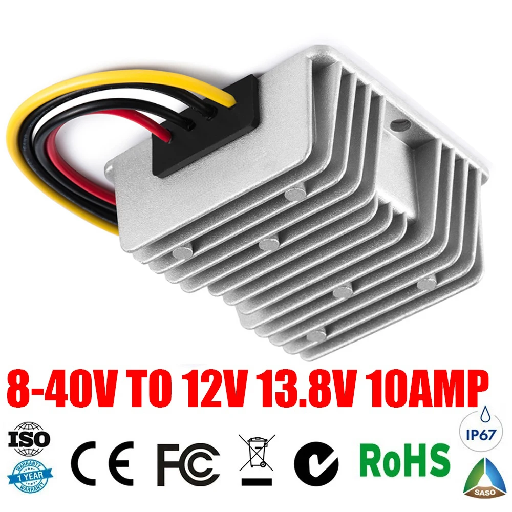 

8-40V TO 12V 13.8V 10AMP 8-40V to 12V 10A Voltage Stabilizer DC DC Converter Step-Up Down type 120w Reducer Regulator CE RoHS