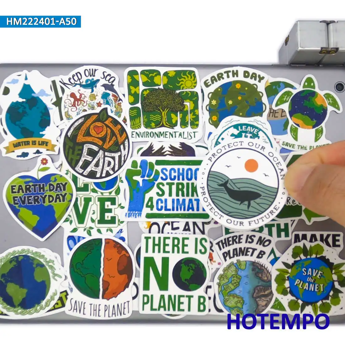 

50PCS Green Save Earth Animal Forest Sea No Plastic Slogan Phone Sticker for Kids Toys Scrapbook Skateboard Bike Laptop Stickers