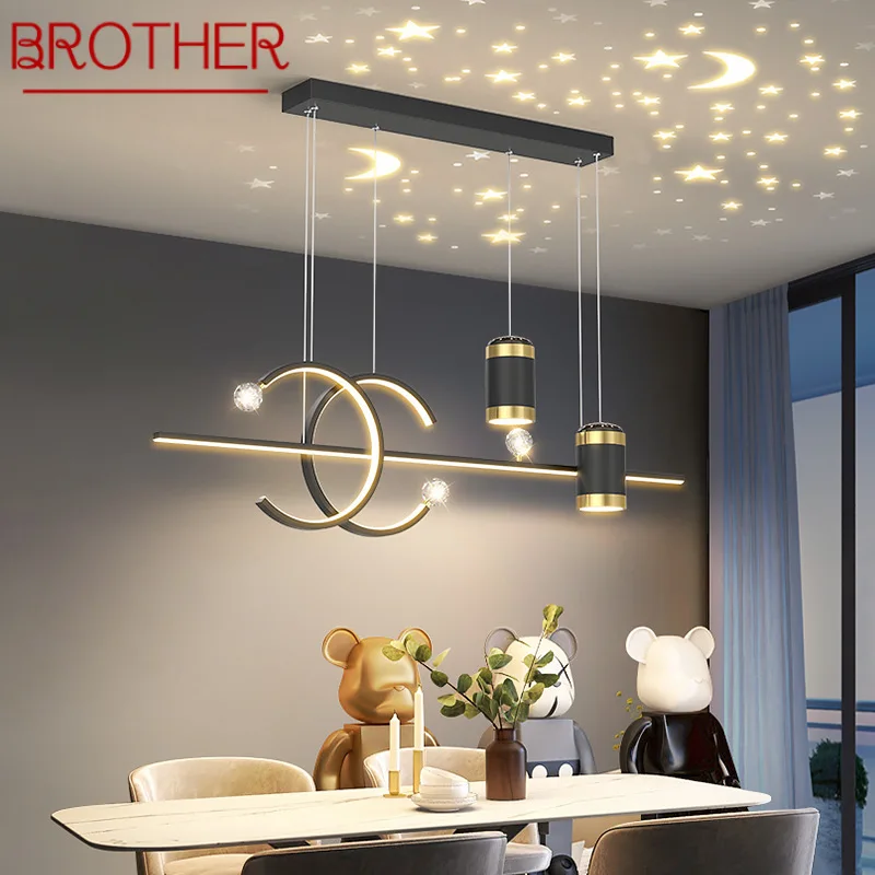 

BROTHER Nordic Pendant Lamps Modern Creative Starry Sky Projection LED Light Fixtures for Home Dining Room Decorative