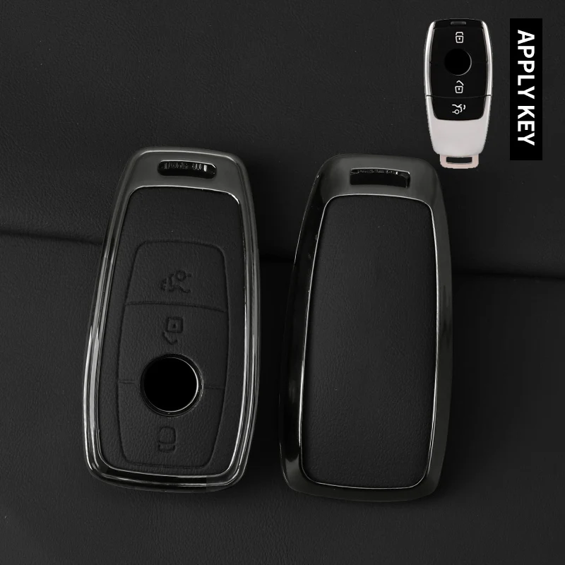 

Металлический Кожаный Автомобильный чехол для ключа Mercedes Benz A C E S G Class GLC CLE CLA W177 W205 W213 W222 X167 AMG, аксессуары для ключей