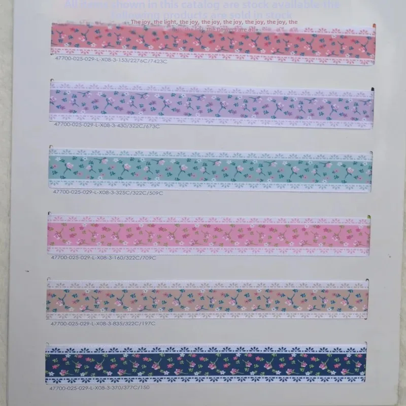 LX083 Yamming переводная шелковая лента 6 цветов 25 мм розовая полиэфирная цветная для