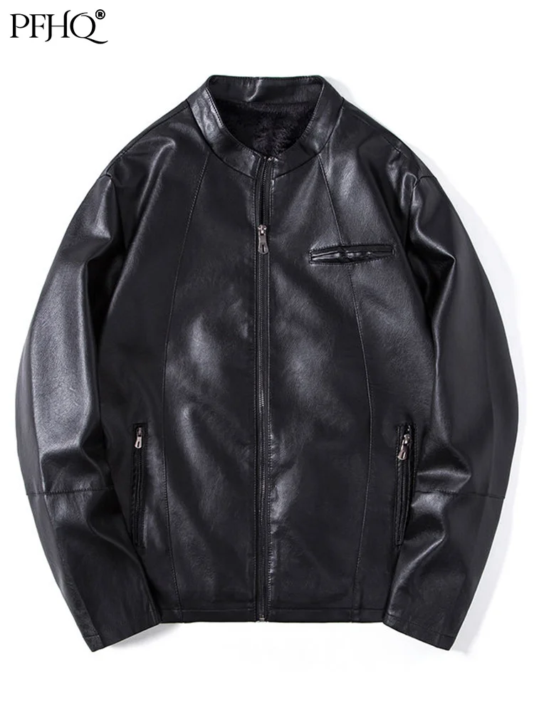 

PFHQ 2022 Casual Men's Leather Clothing Autumn Winter Slim Fit Korean Handsome PU Jackets Youth Motorcycle Free Shipping 21Q2563