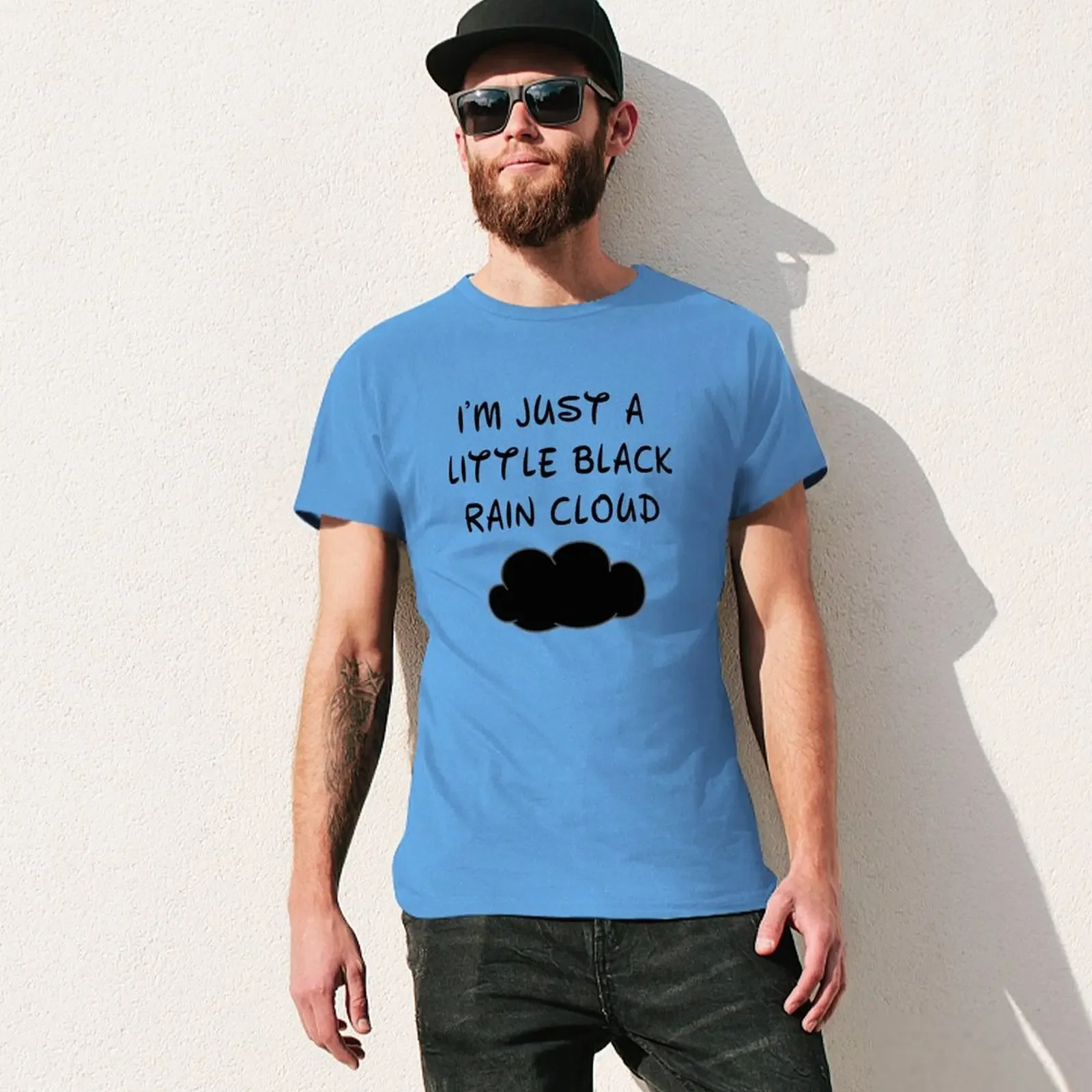 Мужские Простые футболки больших размеров с рисунком черного дождя