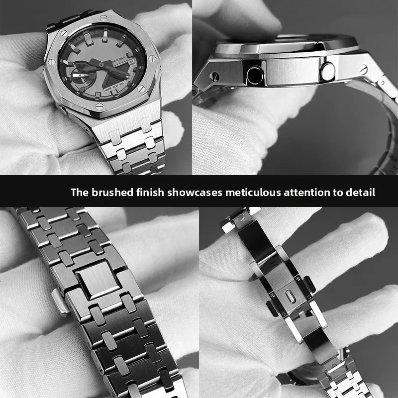 Фото Новый комплект модов Gen5 для Casio GA-2100 GM2100 GMA-S2100, корпус из нержавеющей стали и ремешок для часов | Замена ремешка металлического матового корпуса GA2100 №3