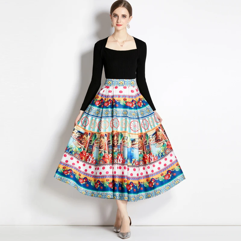 Женский трикотажный комплект из 2 предметов элегантный повседневный пуловер с