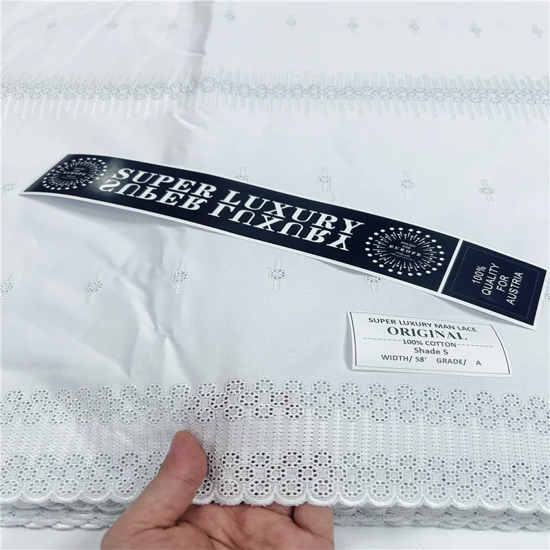 5 ярдов нигерийская 100% хлопчатобумажная полированная ткань Высококачественная