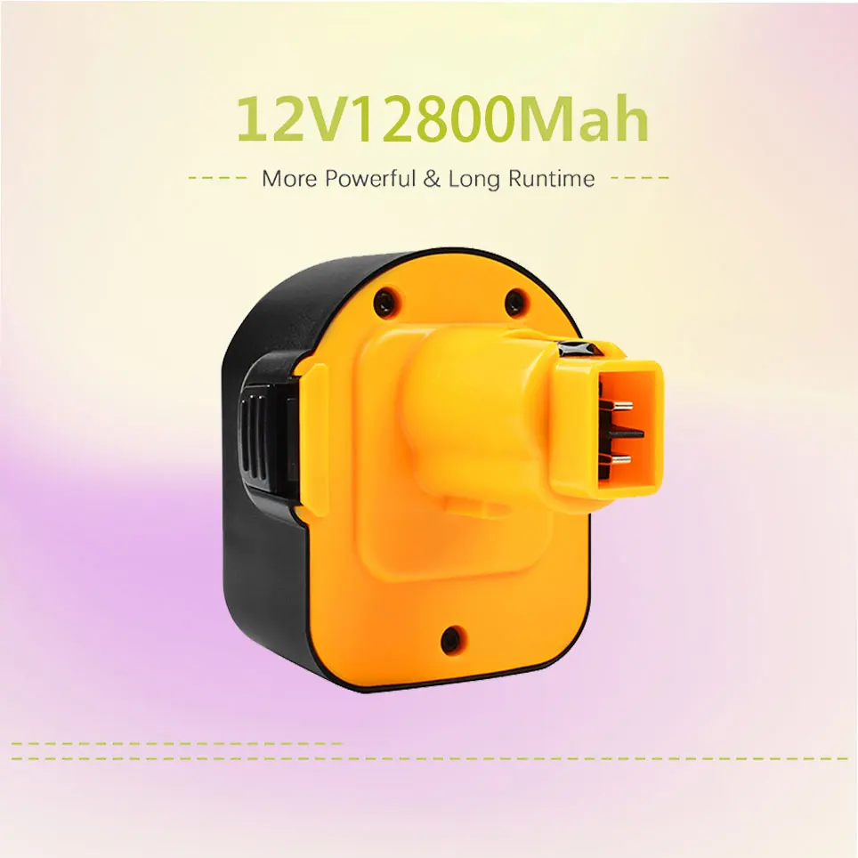 

2022 12800mAh DC9071 Replacement DeWalt 12V XRP Battery DW9071 DW9072 DW907K, DW907, DW904, DW053, DW 953, DCX220A2, DCD945B2