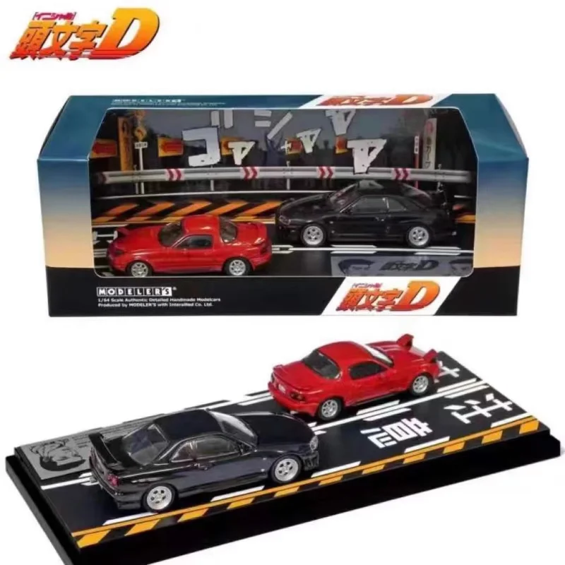 Японское аниме 1:64 Mazda NA6CE Nissan ER34 литые модели автомобилей из сплава украшения для