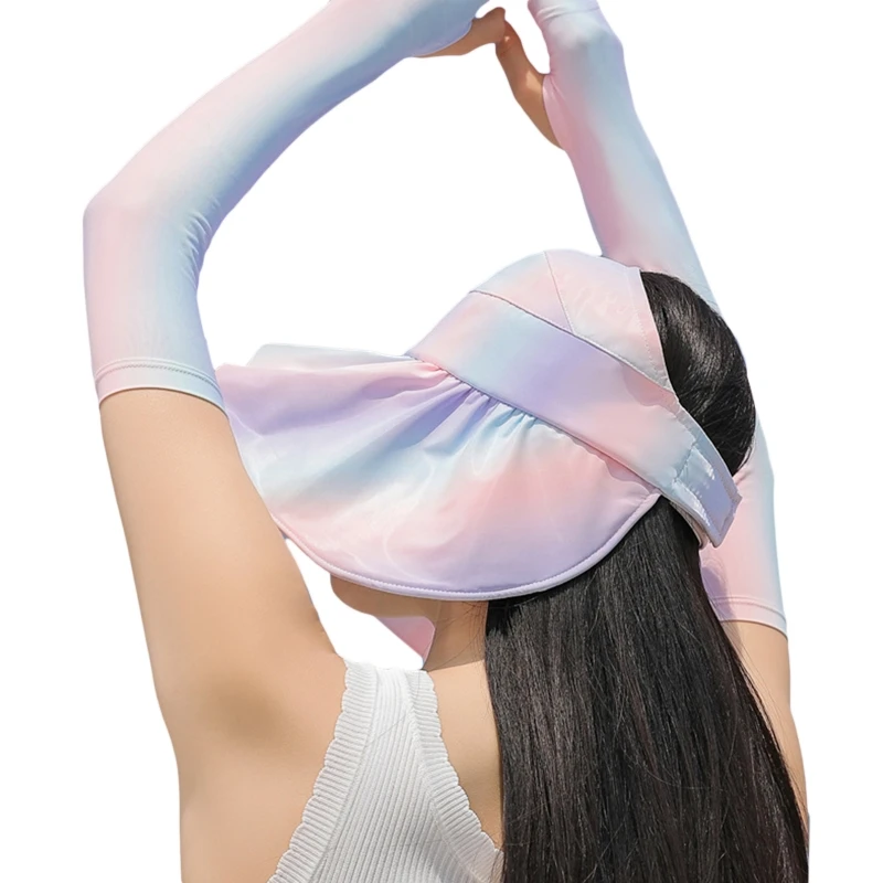 

Fashion Rainbow Big Brim Empty Top Hat Sun Protection Anti-UV Foldable Caps Must Have Item for Spring Summer Beach