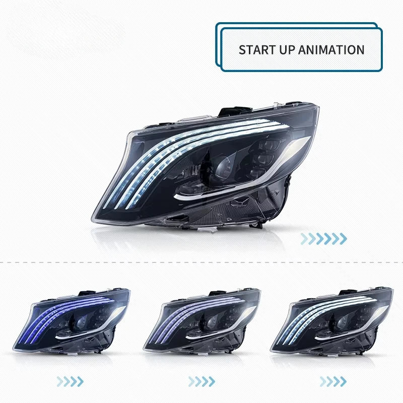 Заводские полностью светодиодные фары в сборе 3-е поколение W447 2016-2023