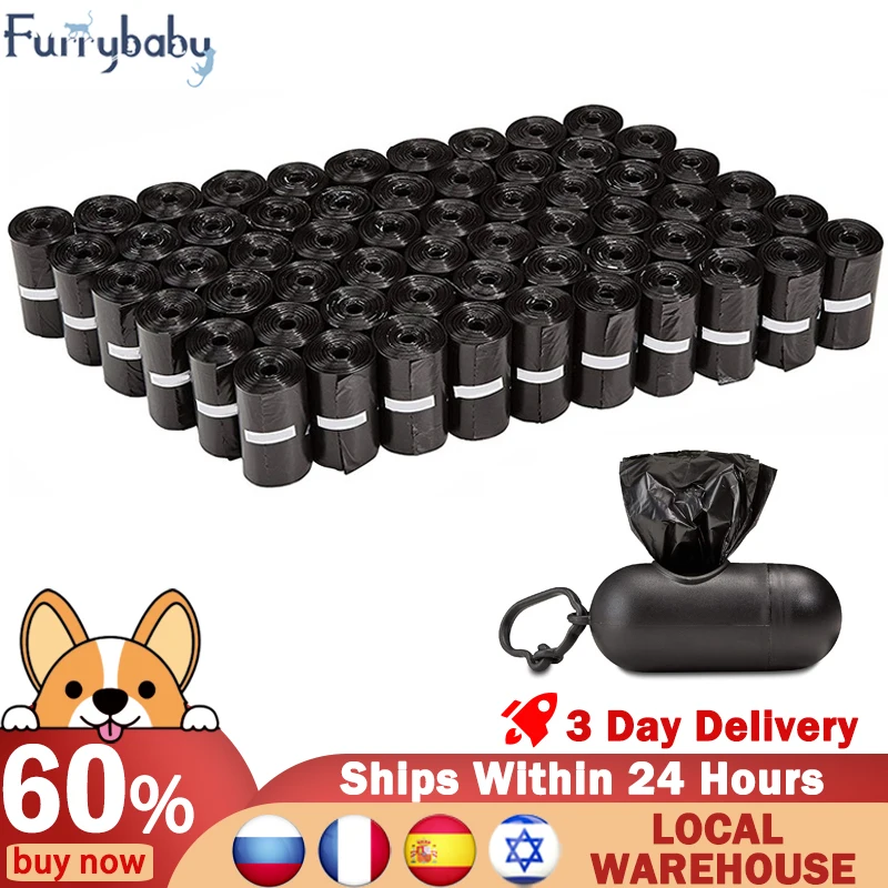 120 Rolls Dog Poop Bags for dog Large Cat Waste Bags Doggie Outdoor Home Clean Refill Garbage Bag Pet Supplies 15 Bags/ Roll