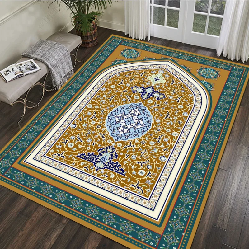 

3D Muslim Prayer Non-slip Carpet Room Mat Square Removable Kitchen Bathroom Floor Waterproof Mat Bedroom Furry rug Tapis