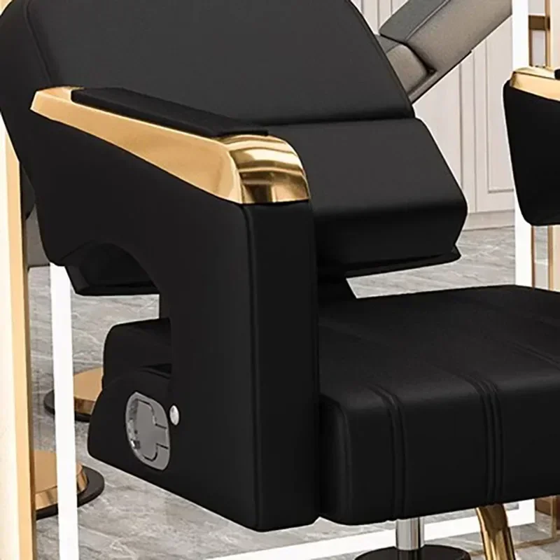 Откидное серое домашнее парикмахерское кресло классическое поворотное