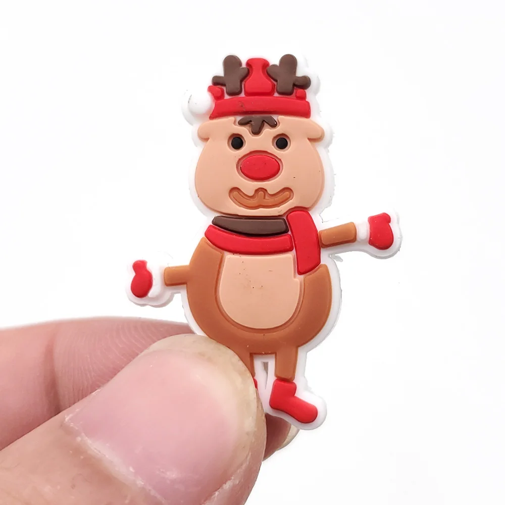 Cartoon Merry Christmas Shoe Charms Buckles Decoration DIY JIBZ Croc Sandales Ornaments Garden Shoe Accessories Kids Party Gifts