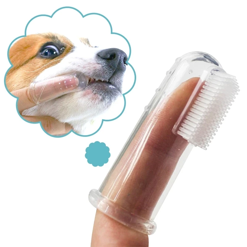 

JUDAI Super Soft Pet Finger Toothbrush Teddy Dog Brush Bad Breath Tartar Teeth Care Tool Dog Cat Cleaning Silicagel Pet Supplies