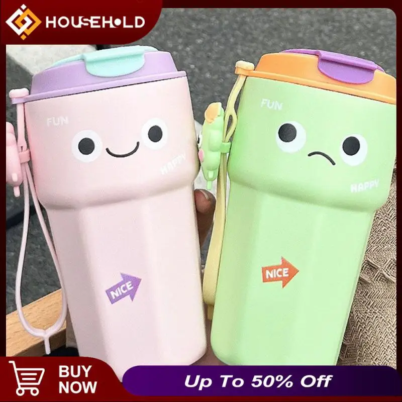 

Cup Cover With Built-in Silicone Sealing Ring Traveling Drum Straw Cover Design Dust Proof Design Vacuum Flask Portable Handle