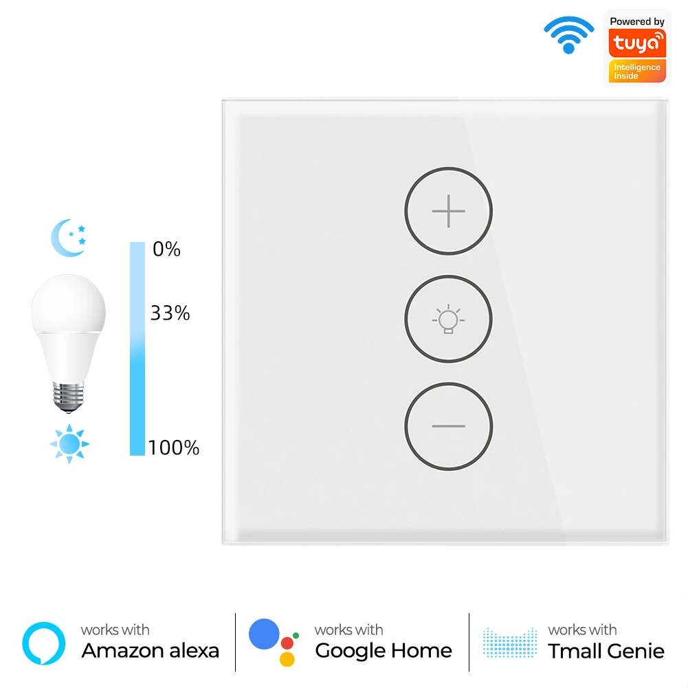 

Tuya Smart WiFi Touch Dimmer Switch Light 10A EU Wireless Timer App Remote Control Work with Alexa Google Home