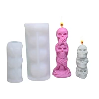 not listen look say skull silicone candle mold for diy epoxy resin aromatherapy candle plaster ornaments soap mould handicrafts