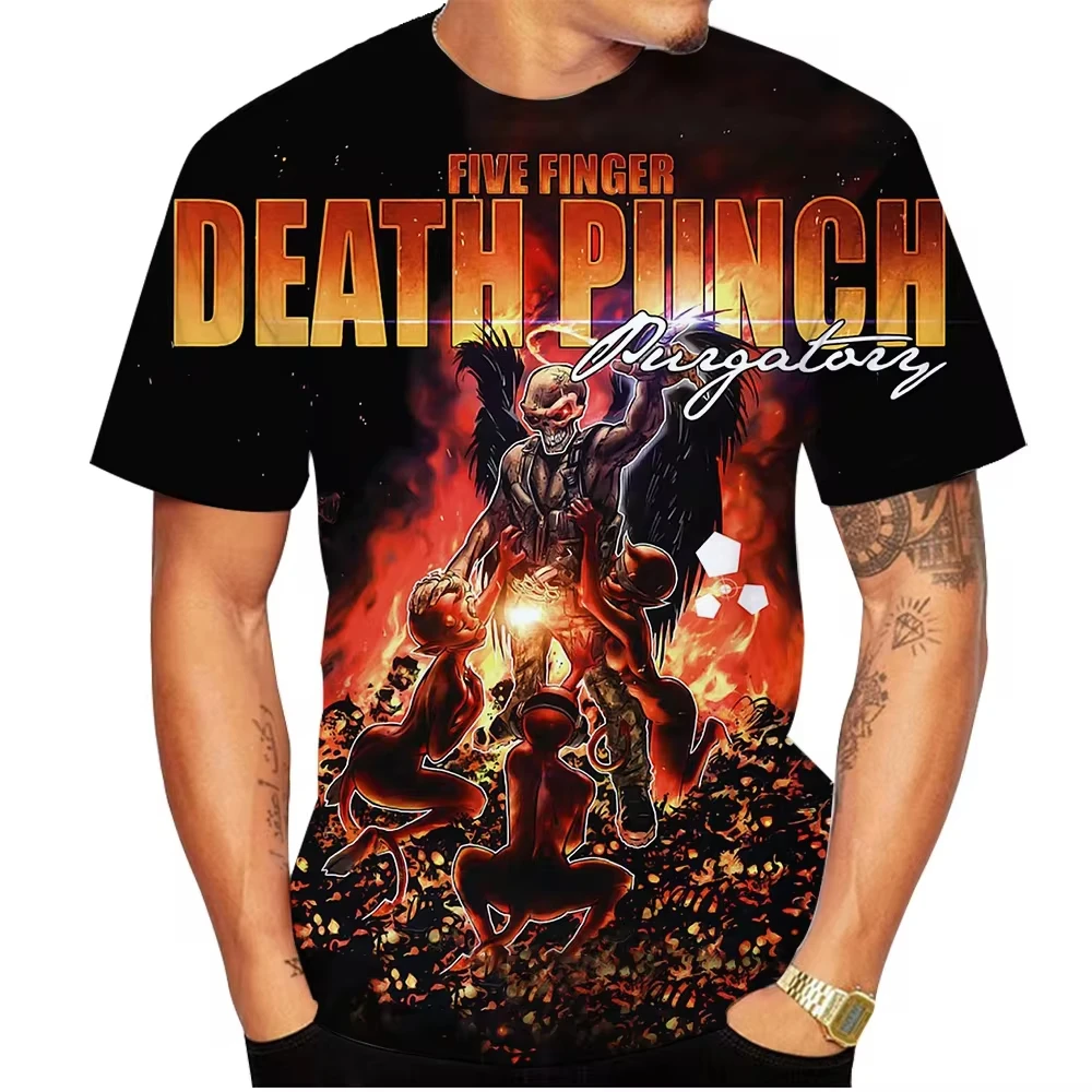 Популярная футболка Five Finger Death Punch для мужчин и женщин с 3D принтом повседневная в