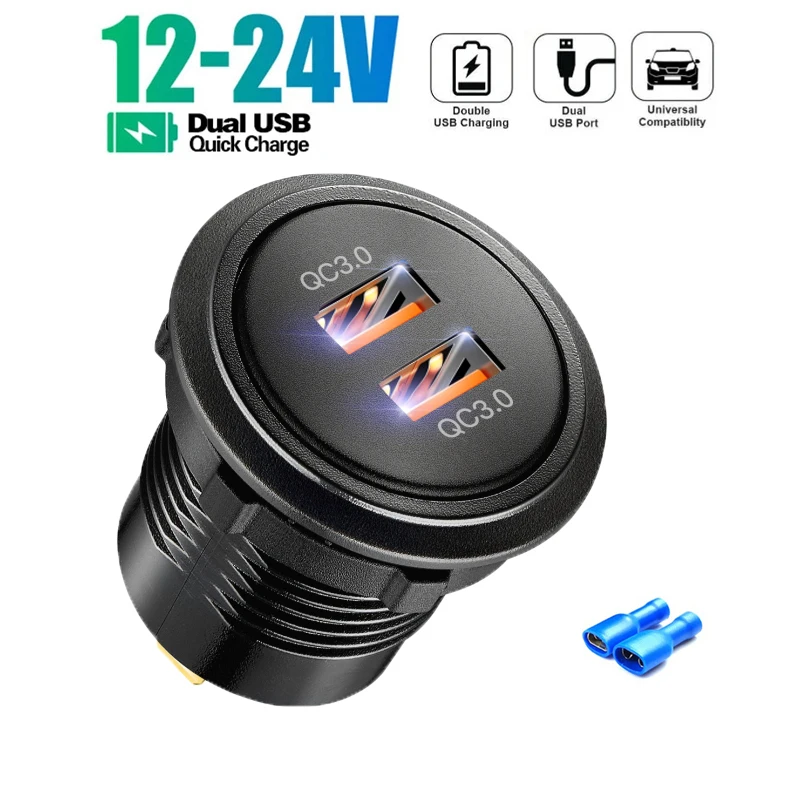 Тип c быстрая зарядка USB розетка 3,0 универсальная USB-каровая розетка 12 В embutir 12 В 24 В для автомобиля, грузовика, мотоцикла, лодки, морской