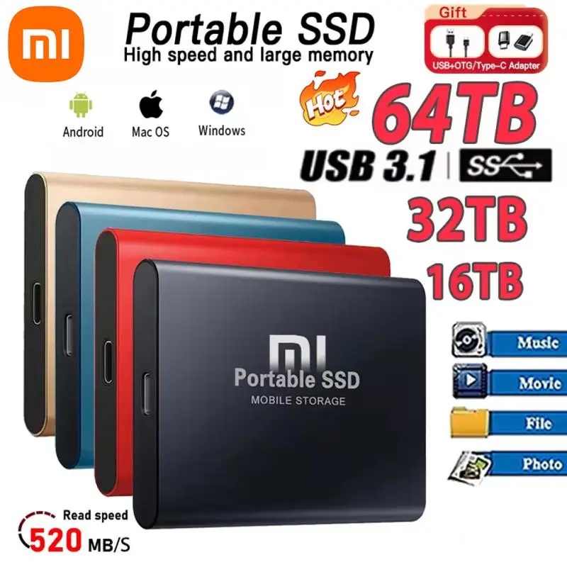Внешний жесткий диск Xiaomi MIJIA, 1 ТБ, мини-твердотельный ...