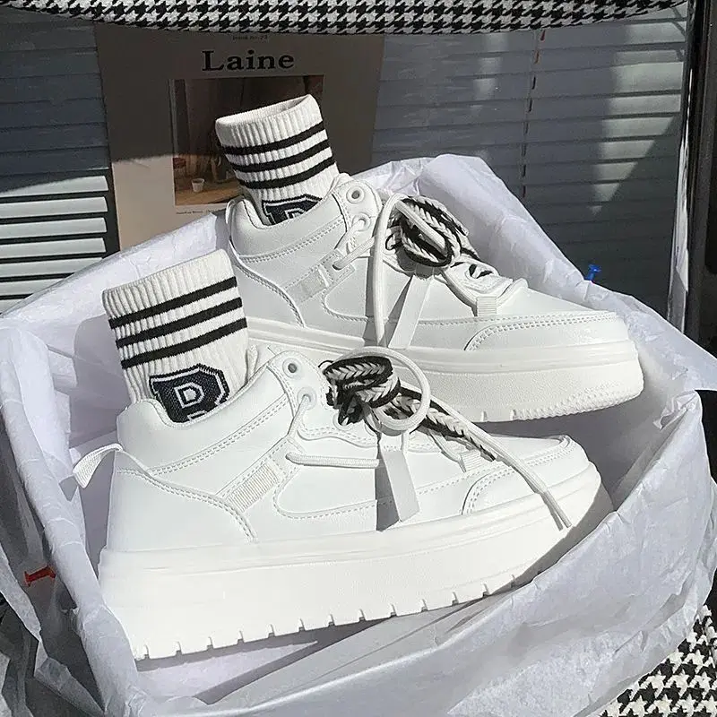 SHANPA белые повседневные кроссовки в студенческом стиле дышащая женская обувь на