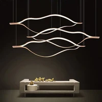 modern led chandelier nordic wavy living room home decoration ceiling chandelier exhibition hotel hall luxury line chandeliers