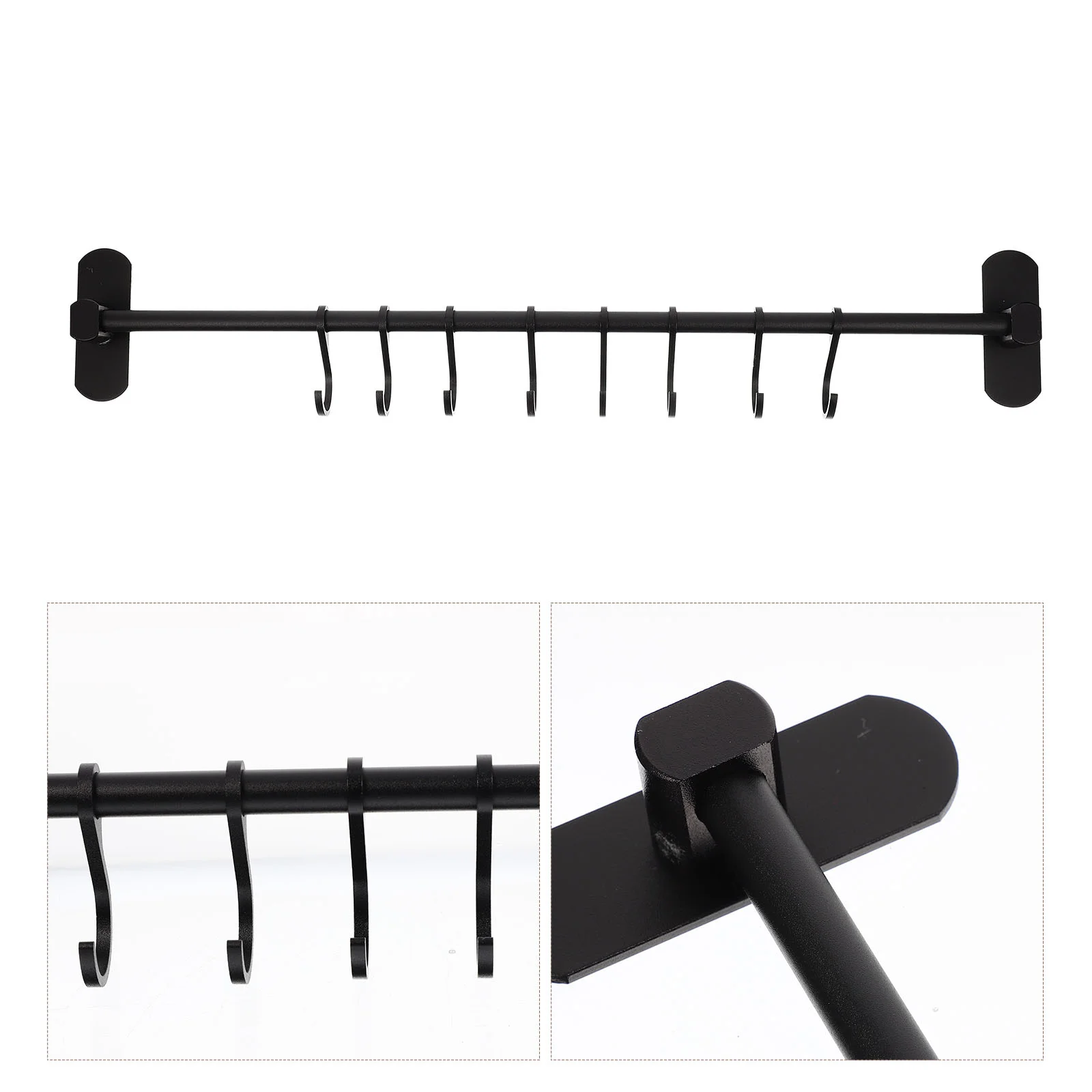 

Rack Hook Wall Coat Hooks Kitchen Hangers Clothes Hat Holderhanging Utensil Hanger Mounted Rail Home Row Key Bedroom Garment