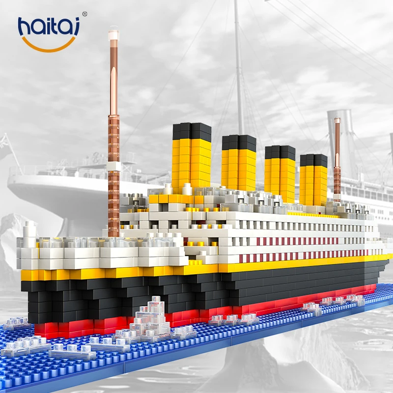 

1860PCS Titanic Cruise Ship Building Block Model DIY Micro-drill Particle Assembly Building Blocks Children's Toy Gift