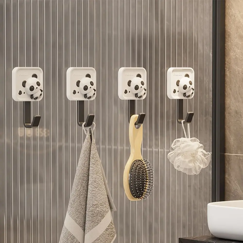 2/3 шт. пластиковые квадратные крючки в виде панды настенные клейкие с милой