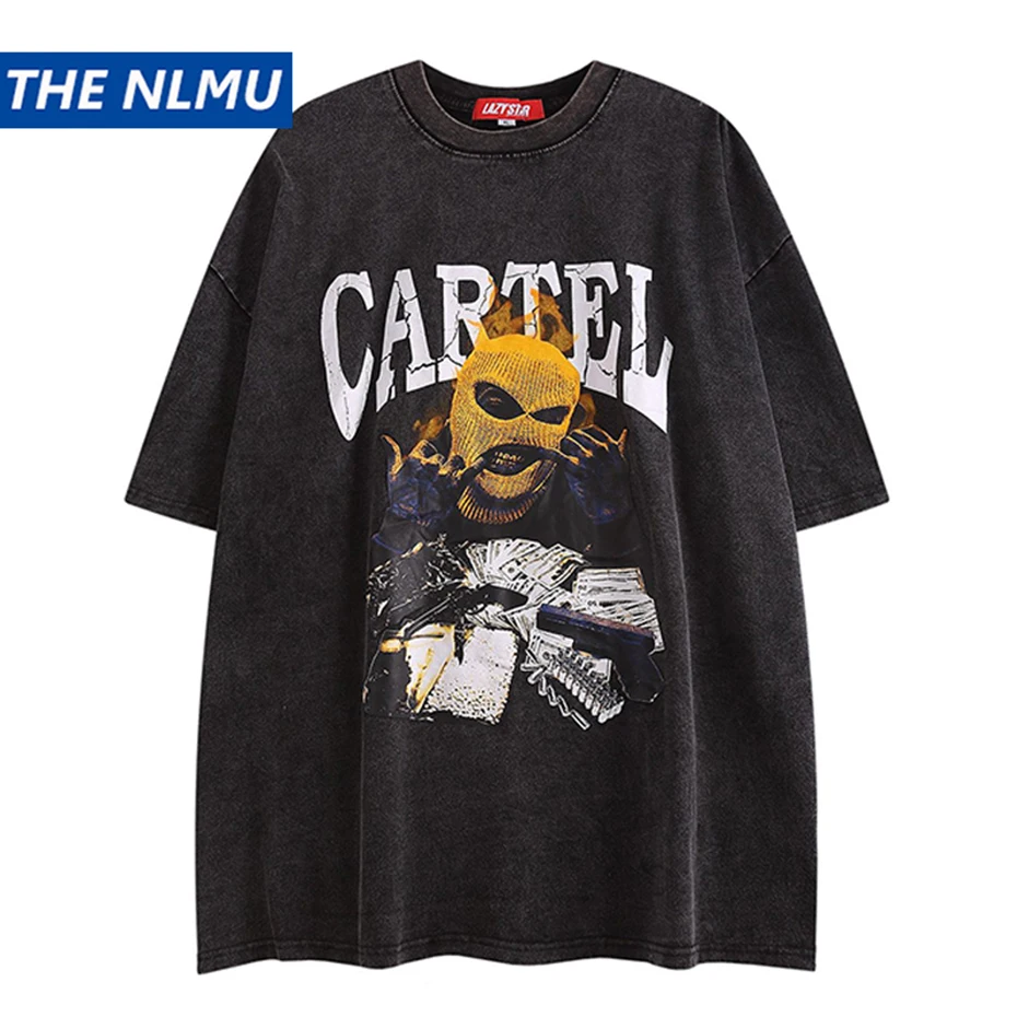 

Футболка оверсайз в стиле Харадзюку, уличная одежда в стиле хип-хоп с принтом, модная футболка для мужчин и женщин, свободные хлопковые топы,...