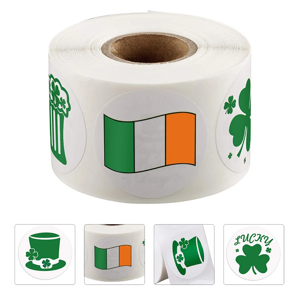 

Sticker Stickers St Day Patricks Giftroll Labelpatrick Labels Sealing Kids Present Wedding Packaging Decorations Shamrock Seal