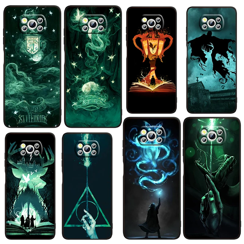 

Phone Case For Xiaomi Mi Poco X4 X3 NFC F4 F3 GT M5 M5s M4 M3 Pro C40 C3 5G Funda Ring Potters Wand Harries Black Soft Cover
