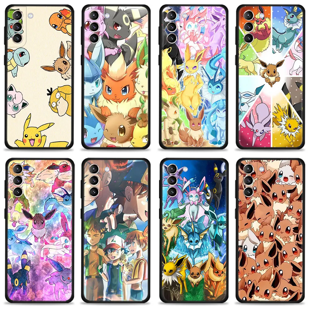 Pokemon Pikachu Psyduck Squirtle Family Case For Samsung Galaxy S22 S21 S20 Ultra FE S10 S9 S8 Plus S10e Note 20Ultra 10Plus