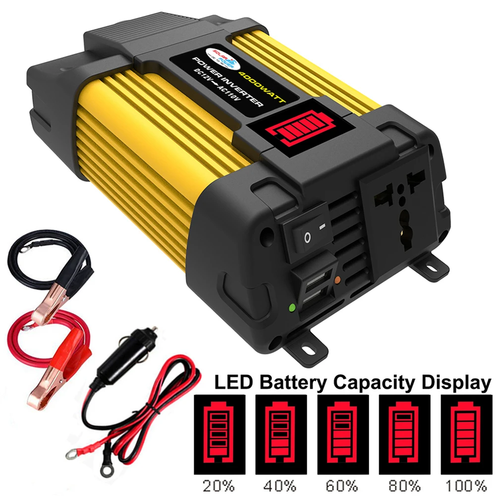 

Power Inverter Car Power Inverter Fast Charging LED BATTERY DISPLAY Modified Sine Wave Power Sine Wave Converter