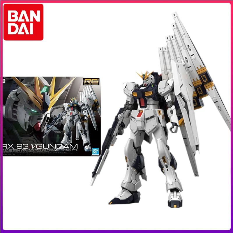 

Bandai Genuine Gundam Model Kit Anime Figure RG 1/144 RX-93 VGUNDAM Action Figures Collectible Ornaments Toys Gifts for Kids