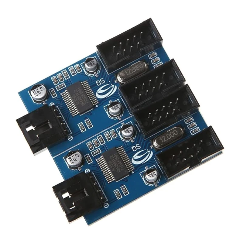 

9-контактный USB-разветвитель для материнской платы, USB 9-контактный разъем, разветвитель от 1 до 4, Удлинительный Кабель-адаптер, 9-контактный от 1 до 4 внешних разъемов, R2LB