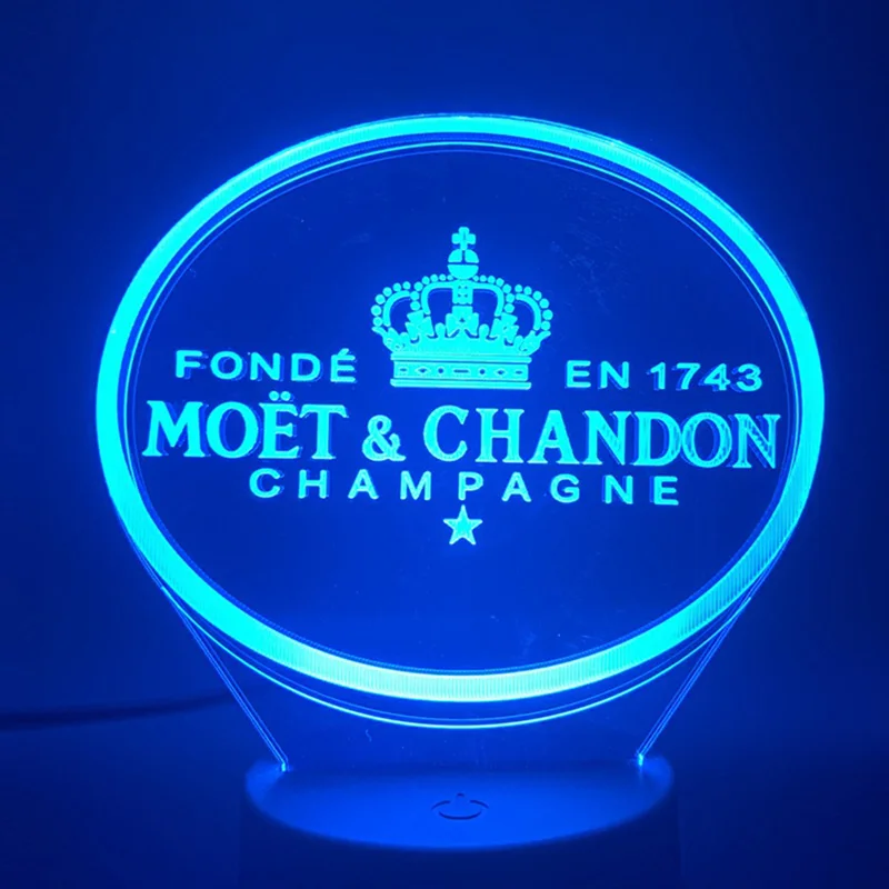 

Moet Chandon 3d Led Lamp For Bedroom Night Lights Room Decor Gift Luces living room decoration lampara de noche