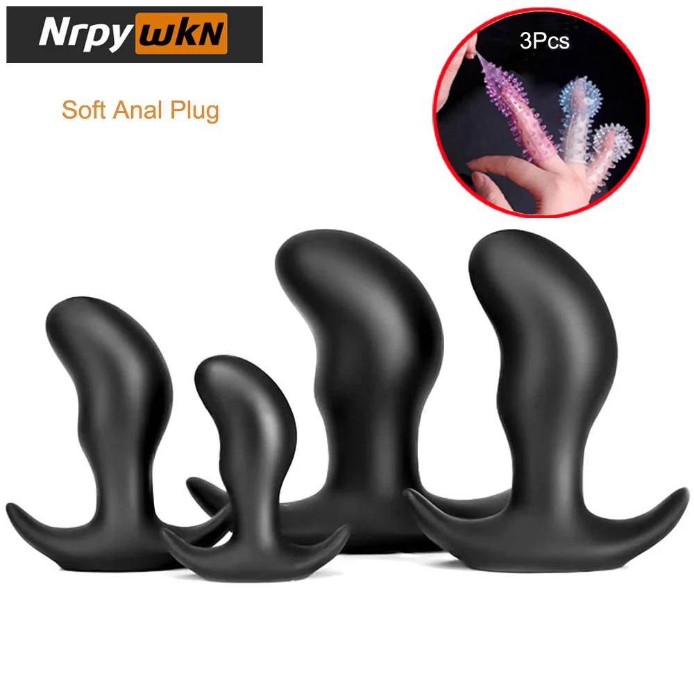

Ultra Soft Anal Butt Plug with Flared Base Vaginal Prostate Massage Stimulation G-spot Anal Trainer for Beginners Advanced Users