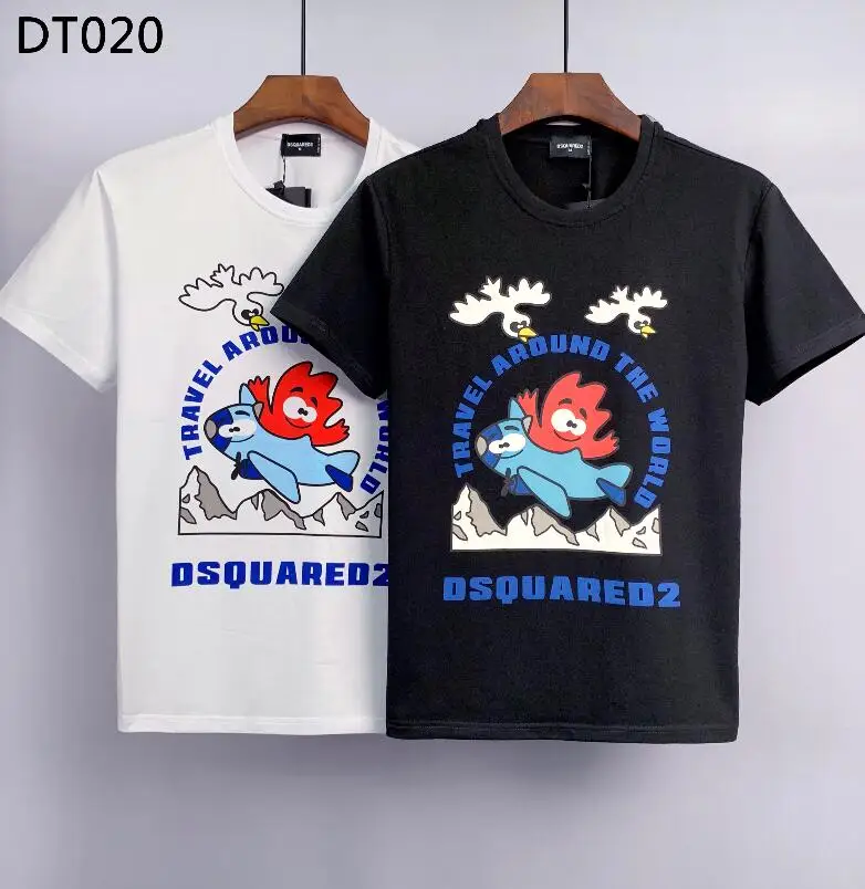 

New 2023 Dsquared2 Women/Men's Travel Cartoon Letter Printing Stylish Cotton Summer Top T Shirts Couple Outfit DT020#