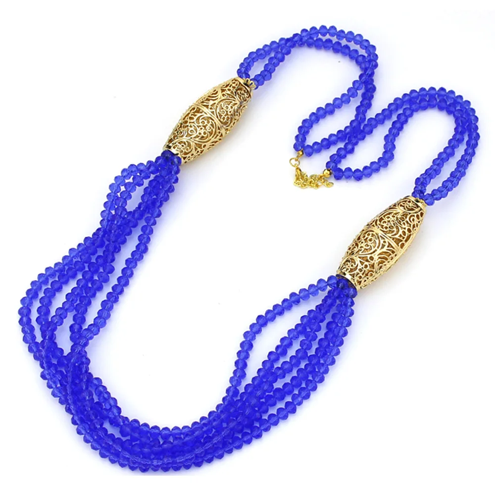 

Sunspicems Elegent Women Multilayer Beads Necklace Morocco Caftan Choker Arab Bride Wedding Jewelry Crystal Chain Bijoux Gift