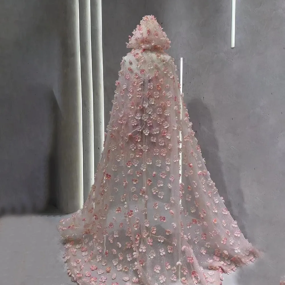 LZPOVE шикарное вечернее женское платье 3D Цветочная аппликация Тюль Съемные