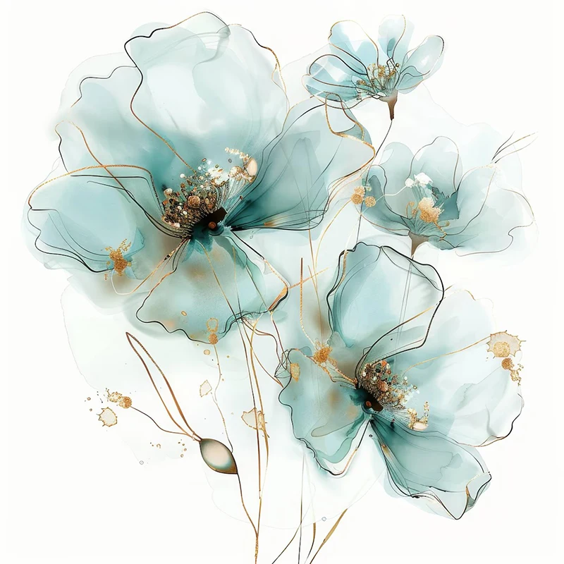 

Наклейки с акварельными цветами MT843#